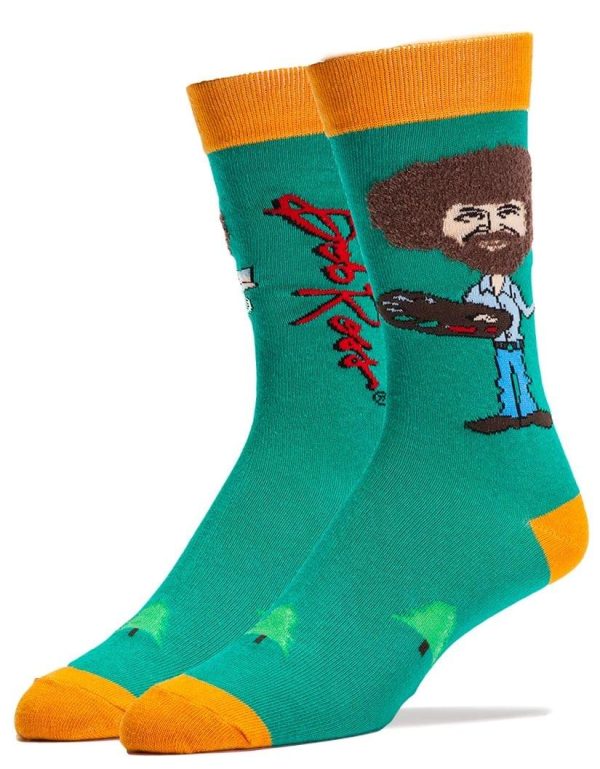 Bob Ross Fuzzy Hair Men s Crew Socks | One Size For Discount