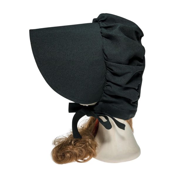 Colonial Style Large Bonnet Costume Hat Adult: Black For Cheap - Image 3