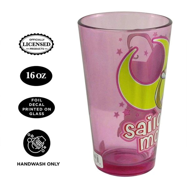 Sailor Moon Moon Princess Halation 16oz Pink Pint Glass For Sale - Image 3