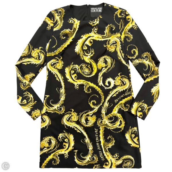 Dress Luxury Designer By Versace In Black & Gold, Size: M Cheap