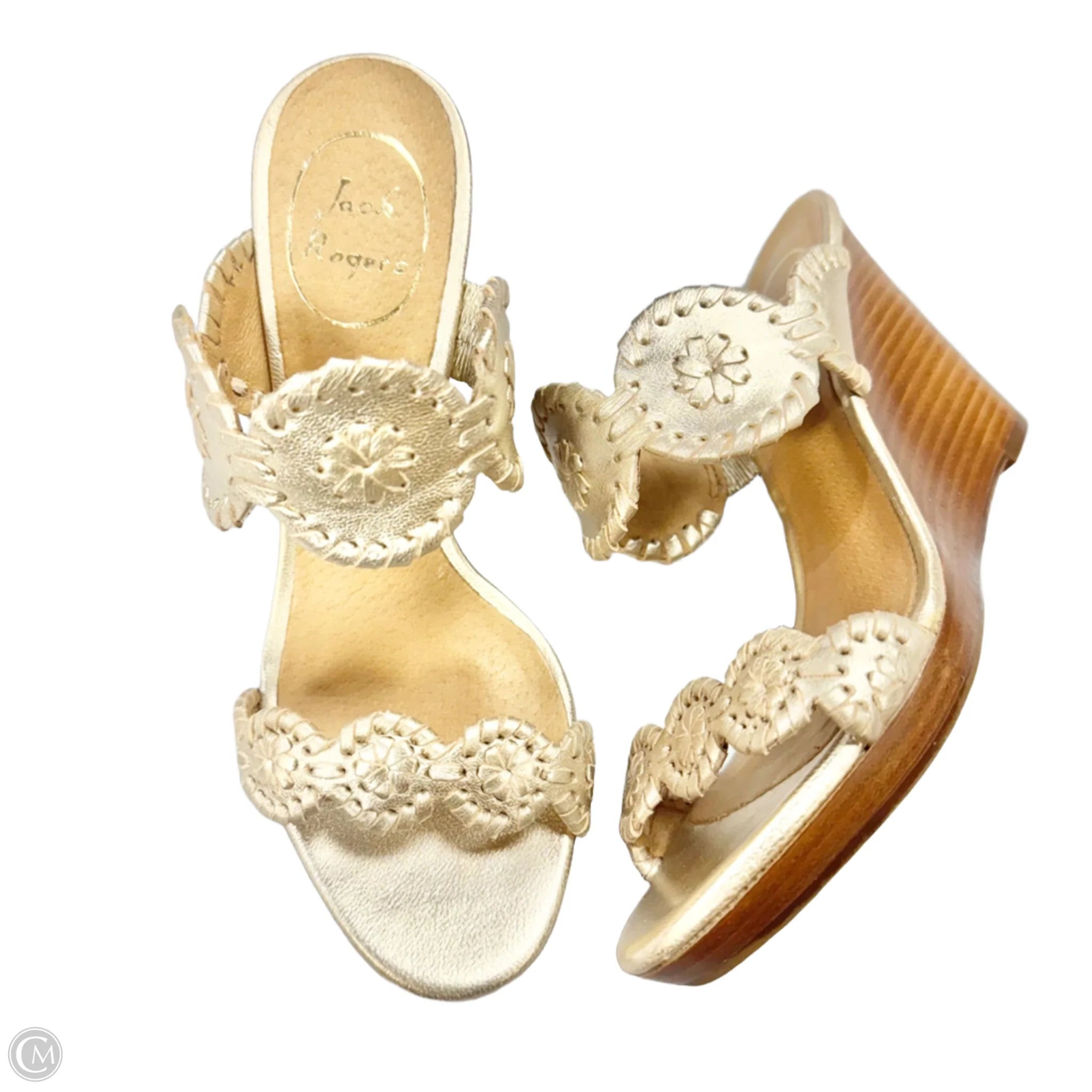 Sandals Heels Wedge By Jack Rogers In Gold, Size: 5.5 Cheap
