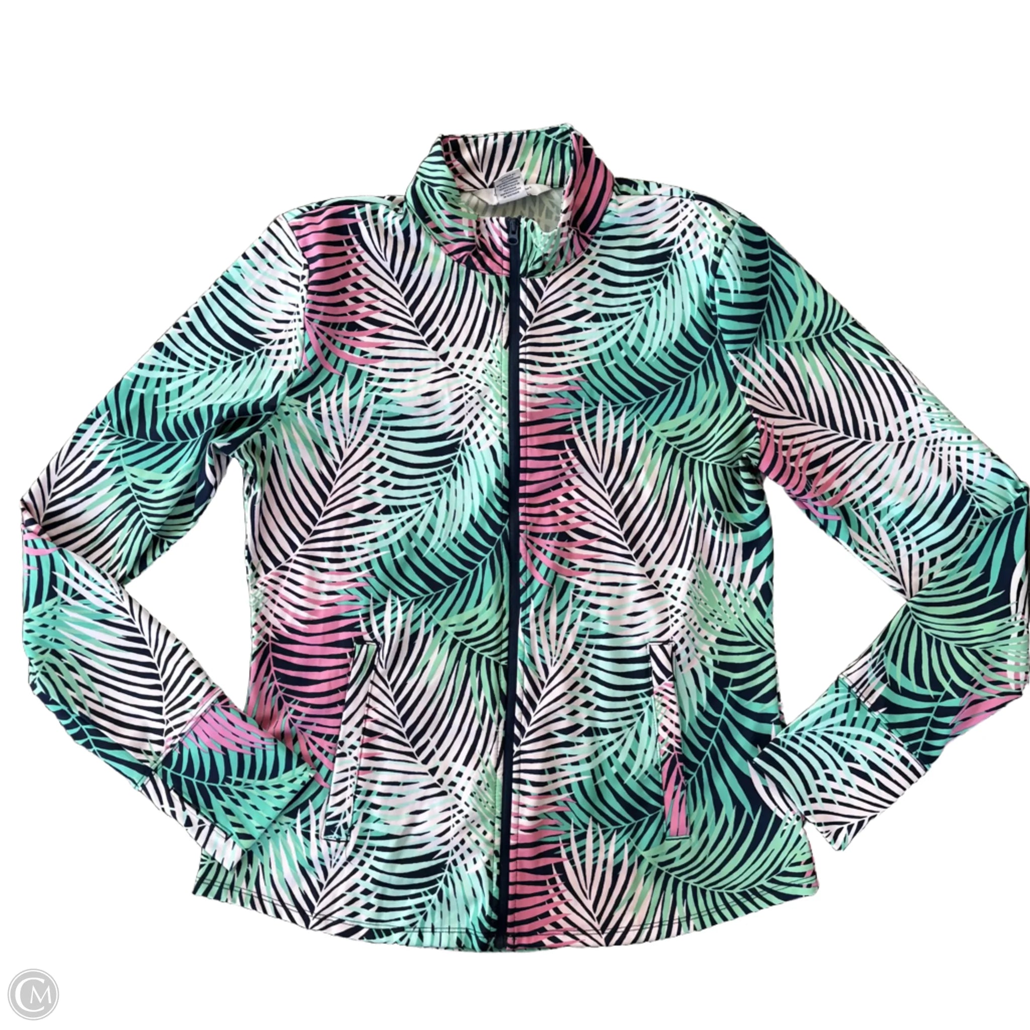 Athletic Jacket By Tommy Bahama In Green & Pink, Size: L Supply