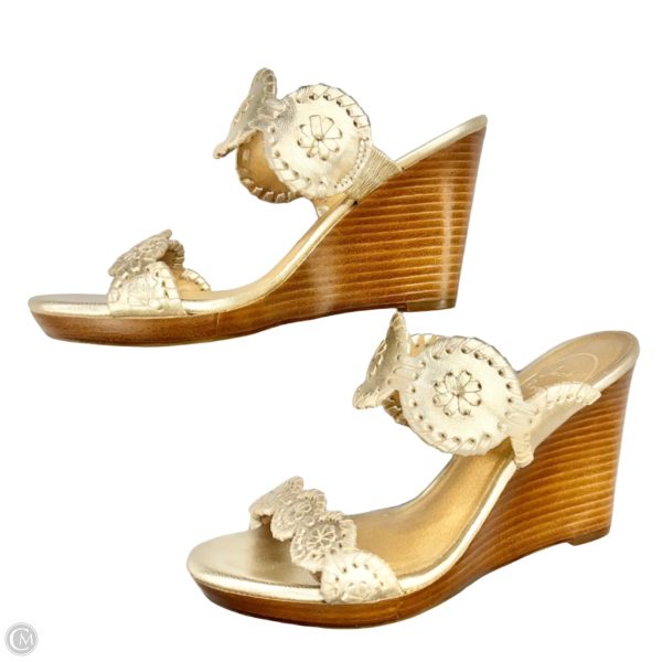 Sandals Heels Wedge By Jack Rogers In Gold, Size: 5.5 Cheap - Image 2